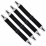 LIHAO 4 x Bettlakenspanner Bettlakenclips Verstellbar Bügelbezugsspanner Bügeltischspanner Schwarz (MEHRWEG)