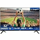 CHIQ 32 Zoll (81 cm) Google TV, Full HD, HDR10, Smart TV mit WLAN, Triple Tuner DVB-C/S/S2/T/T2, Dolby Audio & DBX-tv, Google Home, Chromecast, Sprachsteuerung, Kompatibel mit Apple AirPlay, LF32FT