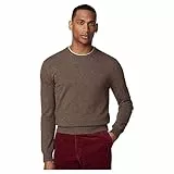 Hackett London Herren Merino Cash Mix Crew Pullover, Braun (Bark), L