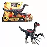 Mattel Jurassic World Chaostheorie Attacke und Brüllgeräusche Therizinosaurus Dinosaurier-Actionfigur, Klauenangriff und Brüllgeräusch, digitaler Spielspaß, JCG17, [Mehrfarbig]