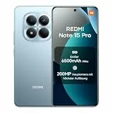 XIAOMI Redmi Note 15 Pro Smartphone (12+512 GB) – Handy mit Android, 6500-mAh-Akku, 200-MP-Kamera, IP65-Wasserschutz, 6,77' FHD+ AMOLED-Display, Gletscherblau, 2 Jahre Garantie
