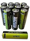 VERICO LoopEnergy AA 2550 Wiederaufladbare USB-C Batterie AA 1,5V 2550mWh (1700mAh) Li-Ion Akku, Schnellladung via USB-C Anschluss in ca. 2 Stunden, 12er Pack AA, 3 Stück Kabel USB-A auf 4 x USB-C