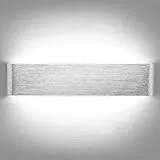 Lightsjoy 18W 40CM Wandleuchte Innen LED Wandlampe Silber Up and Down Moderne Wandbeleuchtung Wandlicht Belechtung Flurlampe Flur für Schlafzimmer Korridor Wohnzimmer Treppe usw Kaltweiss