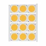 Haofy COB Integrierter LED-Lichtchip, 12Pcs COB-Lichtquelle Hochleistungs-runder LED-Chip 12W 36-41V 1080LM für DIY-Innenbeleuchtung (Weiß)(Warmes Licht)