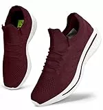 Giniros Turnschuhe Damen Laufschuhe Sportschuhe Running Tennis Walkingschuhe Straßenlaufschuhe Sneaker Fitness Jogging Leichte Atmungsaktiv rutschfeste Freizeitschuhe Outdoor Weinrot 42EU