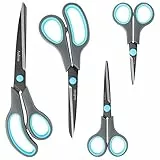 Asdirne Scheren mit Teflon-Beschichtung, Antihaftbeschichtung, Allzweck-Scheren, Premium-Edelstahl-Rasierklingen, ergonomischer, halbweicher Gummigriff, 25,4 cm, 21,6 cm, 15,2 cm, 15,2 cm, 12,7 cm,