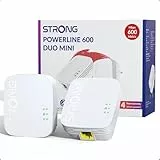 STRONG AV600Mbit/s Powerline Adapter Set, HomePlug AV2 Powerline Internet Erweiterung, Plug & Play, Ein Knopf Sicherheit, Energiesparmodus, 100Mbps LAN Ports, ideal für TV, PC, Gaming Konsole (PL600M)