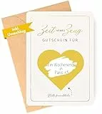 Zeit statt Zeug Gutschein zum selber ausfüllen - Karte mit Rubbelaufkleber zum beschriften - Rubbelkarte als Geburtstagskarte oder Gutscheinkarte zum Valentinstag - Gutschein für gemeinsame Zeit