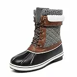 DREAM PAIRS Damen-Schneestiefel,Size 38,Schwarz/Grau,MONTE_01