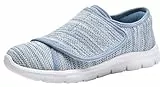 Eagsouni Hausschuhe Damen Leichte Weit Klettverschuß Walkingschuhe Atmungsaktive Slip On Pantoffeln Outdoor Bequeme Diabetiker Gesundheitsschuhe