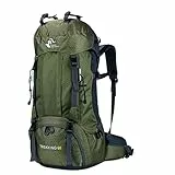 free knight 60L Wasserdichter Rucksack, ultraleichter, packbarer Kletterfischer Reiserucksack Tagesrucksack, handliche Faltbare Camping Outdoor-Rucksack-Tasche mit Regenschutz (Armeegrün)