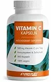 Vitamin C hochdosiert - 365 Kapseln - 500 mg Vitamin C gepuffert - hochwertiges Calcium-Ascorbat optimal hochdosiert - ohne unerwünschte Zusätze - laborgeprüft mit Zertifikat - Jahresvorrat