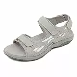 ZOEASHLEY Damen Sportsandalen Sommer Outdoorsandale Bequeme Offene Slingback Wandersandalen Arch Fit Trekking Sandalen Grau07 40EU