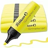 Pelikan Textmarker 490, 10 x Neon-Gelb, 10 Stück, mit Keilspitze