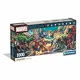 Clementoni Puzzle Panorama Marvel Heros VS Villains 1000 Stücke, Compact Box - Puzzle für Erwachsene 14-99 Jahre, Geschenk für Mann und Frau, Made in Italy, 37056