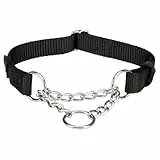 TRIXIE Premium Zug-Stopp Halsband Größe S–M: Halsumfang 30–40 cm/15 mm in schwarz - stufenlos verstellbares Hundehalsband für kleine bis mittelgroße Hunde, einfacher Verschluss, 202701