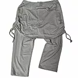 Sheego Damen Sporthose, 7/8-Länge, Mittlere Leibhöhe, Unifarben, mit Rockansatz, Grau, Größe 54