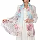 KALOEY Chiffon Schal Damen Halstuch Tuch Blume Muster Schals & Tücher für Sommer Frühling Herbst