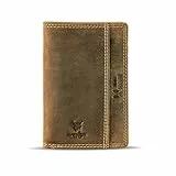 MATADOR Kreditkartenetui Slim Wallet Herren Leder Kreditkarten-Hülle TüV Geprüfter RFID Schutz Geldbörse Damen YKK Reißverschluss Hunter Braun