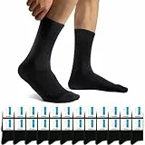 Falechay Socken Herren 24 Paar Sportsocken Herrensocken Classic Schwarz Baumwollsocken Atmungsaktive 43-46