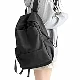 HYC00 Schulrucksack Teenager Mädchen Schultasche Jungen Schulranzen Rucksack Damen 14 Zoll Laptop Rucksack Wasserdicht Tagesrucksäcke College Backpack Women Casual Daypack für Schule Reise Uni,Schwarz