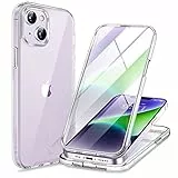 Miracase 360 Grad Hülle für iPhone 13/ iPhone 14 (6.1 Zoll), Ganzkörper Schutzhülle mit eingebauter Glas Displayschutzfolie, Stoßfeste Fullbody Handyhülle, Transparent