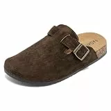 Clogs für Damen und Herren, Leder Hausschuhe mit Fußbett, Geschlossene Pantoletten und Gartenschuhe Sommer Sandalen in den Größen 35-45