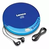 Lenco CD-011 - Tragbarer CD-Spieler mit Akkuladefunktion -Discman - CD Walkman - Mit Kopfhörern und Micro-USB-Ladekabel - LCD-Bildschirm - blau