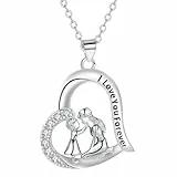 Yinsen Mutter und Tochter Halskette 925 Sterling Silber mit Herz Anhänger Kette Damen Verstellbar Halskette Valentinstag Muttertag Geburtstags Geschenk für Sie Frauen Freundin