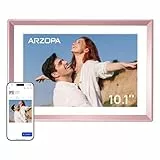 ARZOPA Metall Digitaler Bilderrahmen 10,1' Kostenloser Cloud Speicher WLAN Bilderrahmen Digital HD Touchscreen sofort Teilen Fotos Videos als personalisiertes Geschenk elegant Design-D10 Rose Gold