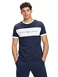 Tommy Hilfiger Herren T-Shirt Kurzarm CN Tee Logo Flag UM0UM01170-416 Blau L
