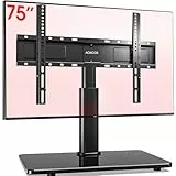 AOKCOS TV Standfuss TV Ständer Höhe 900mm für 32-55 65 75 Zoll Fernseher, Neigbar Schwenkbar Höhenverstellbar Fernsehständer, Universal TV Standfüße Standfuss Max VESA 600x400mm 45KG (Schwarz)