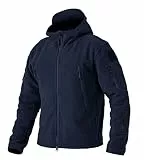 EKLENTSON Herren Winddichte Jacke Windbreaker Fleecejacke Winter mit Kapuze und Multi-Taschen, (Navy, XXL)