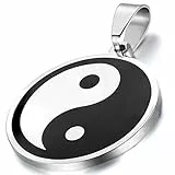 OIDEA Herren Halskette Yin Yang: Vintage Taichi Anhänger mit Kette aus Edelstahl acht Trigramme Unisex Schmuck Geschenk für Männer Frauen