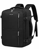 LOVEVOOK Handgepäck Rucksack 40x30x20, Reiserucksack Flugzeug Damen Herren, Carry On Luggage Travel Backpack 24l für 14 Zoll Laptop, Cabin Kofferrucksack mit USB für Arbeit Business Reisen, Schwarz