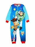 Disney Toy Story Kinder Schlafanzug Jungen Mädchen, Schlafoverall Fleece Warm, Onesie Overall Einteiler Buzz Lightyear Woody, 3 – 4 Jahre