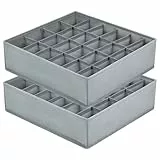 DIMJ 2 Stück Aufbewahrungsboxen für Socken, 24 Zellen Schublade Organizer, Faltbare Socken Organizer, Schubladen Ordnungssystem, Kleiderschrank Organizer für Socken, Krawatten, Gürtel