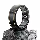 DekeFit Smart Ring Herren Damen, Fitness Ring mit 100+ Trainingsmodi, IP68, 24/7 Herzfrequenzüberwachung SpO2 Kalorien und Schlaf, Fitness Ring ist kompatibel mit IOS/Android, Größe 8, Schwarz Gold