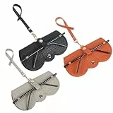 Ldirect 3 Stück Weich Leder Sonnenbrillen Taschen, Tragbare Brillenetuis Schlanke Brillenetuis Halter Sonnenbrillen Etui (Schwarz Orange Grau)