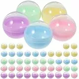 BESPORTBLE 50 Stück Kleine Runde Kapseln, 50 Mm Leere Klare Kapseln Verdrehte Runde Bälle Automaten Kaugummiautomaten Füllbar Überraschung Ball für Party