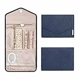 bagsmart Schmuck Organizer Tasche Reise Schmuckaufbewahrung für Ringe, Ohrringe, Halsketten, Uhren, Dunkelblau