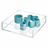 iDesign Schubladenorganizer, großer Schubladeneinsatz aus Kunststoff für Besteck und andere Utensilien, durchsichtig, S: 20,3 cm x 20,3 cm
