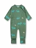 Sanetta Baby-Strampler grün Dackel & Krokodil | Praktischer und bequemer Strampler aus 100% Baumwolle für Jungen.