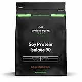 Soja Protein 90 Isolat | Chocolate Silk | 100% Vegan, aus nachhaltigen Anbau | Fettarm, ohne Zuckerzusatz | Glutenfrei | THE PROTEIN WORKS | 500g