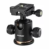 Andoer Mini Stativkopf Kugelkopf, Kamera Stativ Stativköpfe mit Schnellwechselplatte 1/4 zoll Schraube, Mini Tripod Ball Head für Stativ, Schieber, DSLR-Kamera