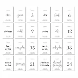 PuK Adventskalender Karten schwarz weiß | 24 Karten für DIY Kalender | Weihnachtskarten mit Zahlen minimalistisch | selber basteln | Geschenkkarten für Tüten Weihnachtskalender Erwachsene
