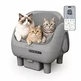 AstroPet Offenes Katzenklo Selbstreinigend mit App-Steuerung,5-fachem Sicherheitsschutz,UVC & Ionen-Geruchskontrolle,XXL 12L Abfallbox Selbstreinigende Katzentoilette für Große Katzen