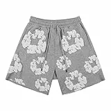 𝐃𝐞𝐧𝐢𝐦 𝐓𝐞𝐚𝐫𝐬 Tracksuit Kurz,DT Shorts Und Tshirt Set,Jogginganzug Und Shorts Unisex Herren Sommer Outfit Set Y2K Hip Hop Kurzarm T Shirt Mit Baumwollkranz Unisex Schaumdruck Trainingsanzug