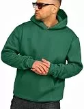 behype. Herren Oversize Hoodie Kapuzenpullover Einfarbig Basic Heavy Blank Pullover Unifarben Kapuzen-Sweatshirt (DE/NL/SE/PL, Alphanumerisch, L, Regular, Regular, Green College)