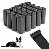 AiQInu 400 Stück Hundekotbeutel, Kotbeutel für Hunde, Hunde Kotbeutel Rollen, Dog Poop Bags, Tragbar, Schwarz, Unparfümiert, Geeignet zum Ausgehen, 22 x 30 cm (20 Rollen, 20 pro Rolle)